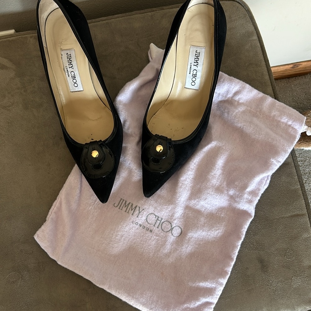 Jimmy Choo black suede pump size 37 - Picture 7 of 7